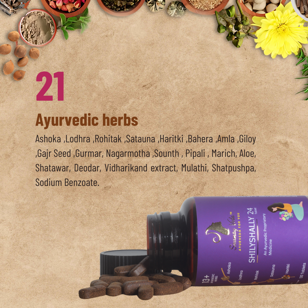 Delayed Cycles  Shilyshally 24 Ayurvedic Herbs